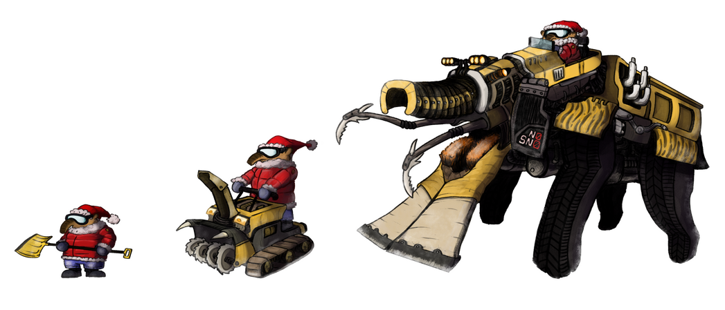 Snow Shoveling Tapir with "La Pinchaque" Snowplow/Mech